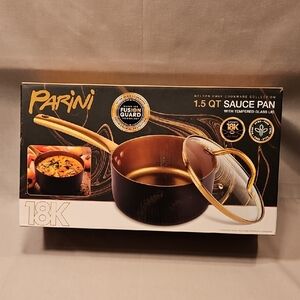 New Parini 1.5 QT Sauce Pan w/Tempered Glass Lid 18K Fusion Guard